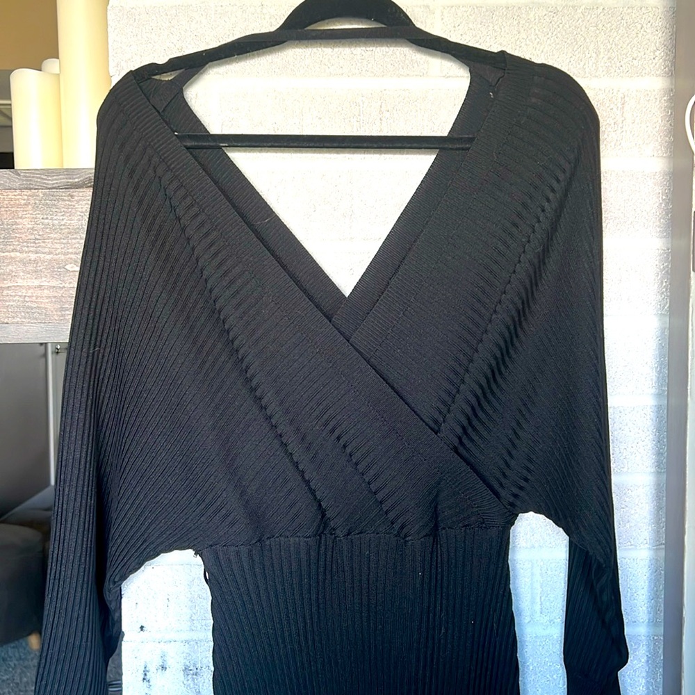 Black knitted dress